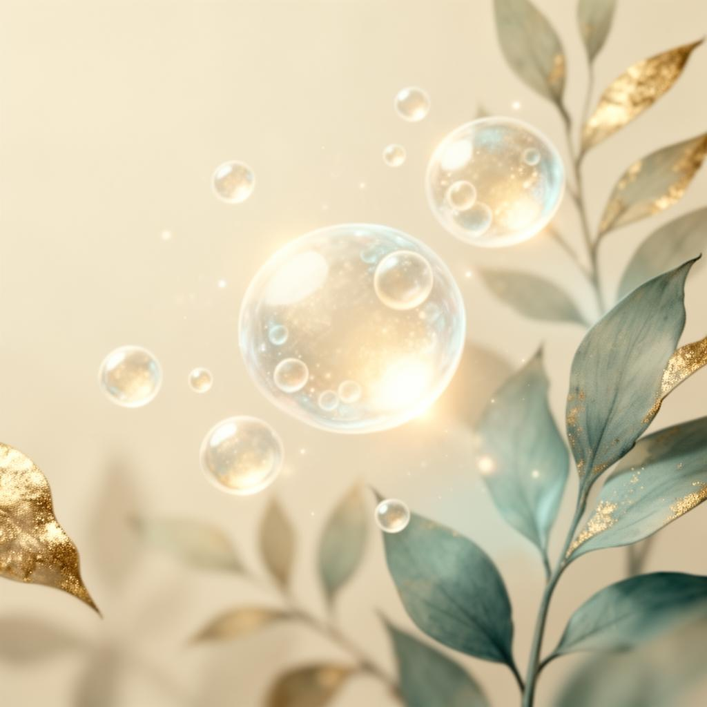 Bubbles and botanical leaves